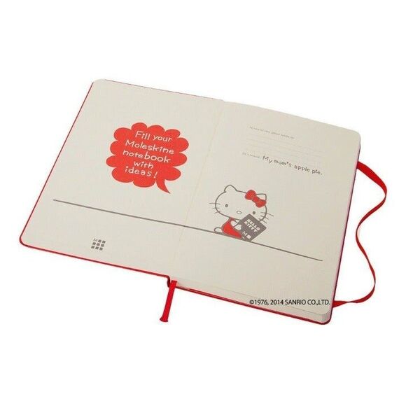 MOLESKINE Limited Edition Hello Kitty Notebook, Red, Plain/Blank, Hard Cover - Picture 2 of 5